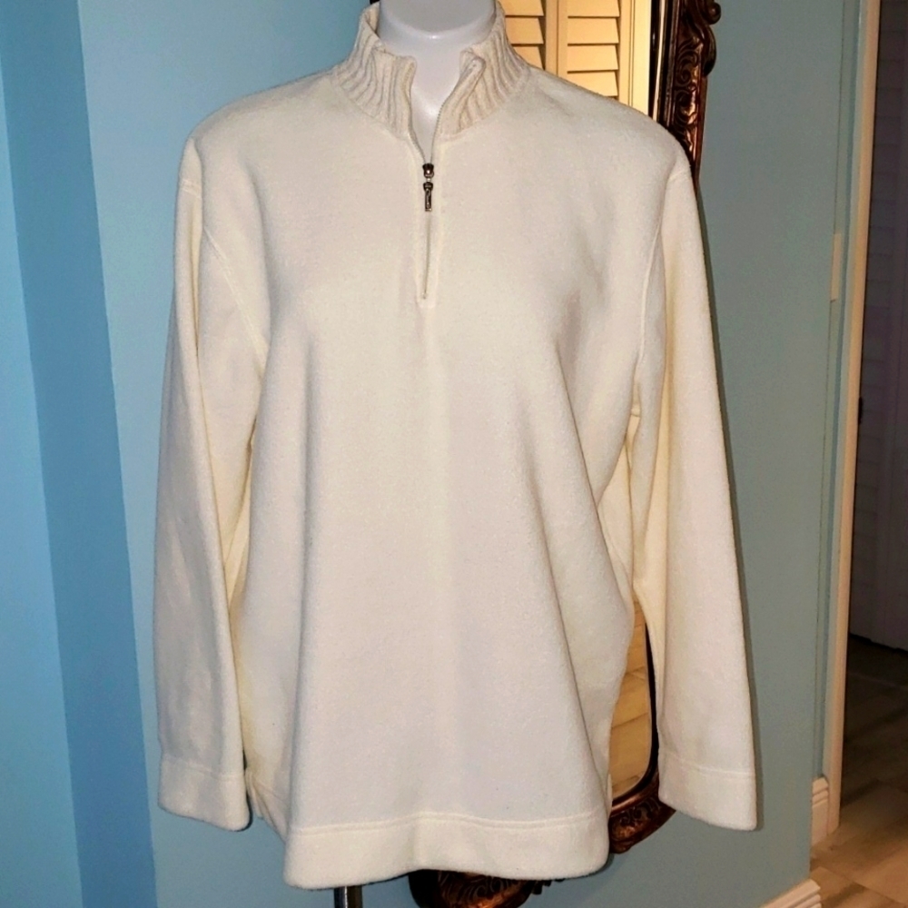 CATALINA WINTER WHITE FLEECE 1/4 ZIP TOP